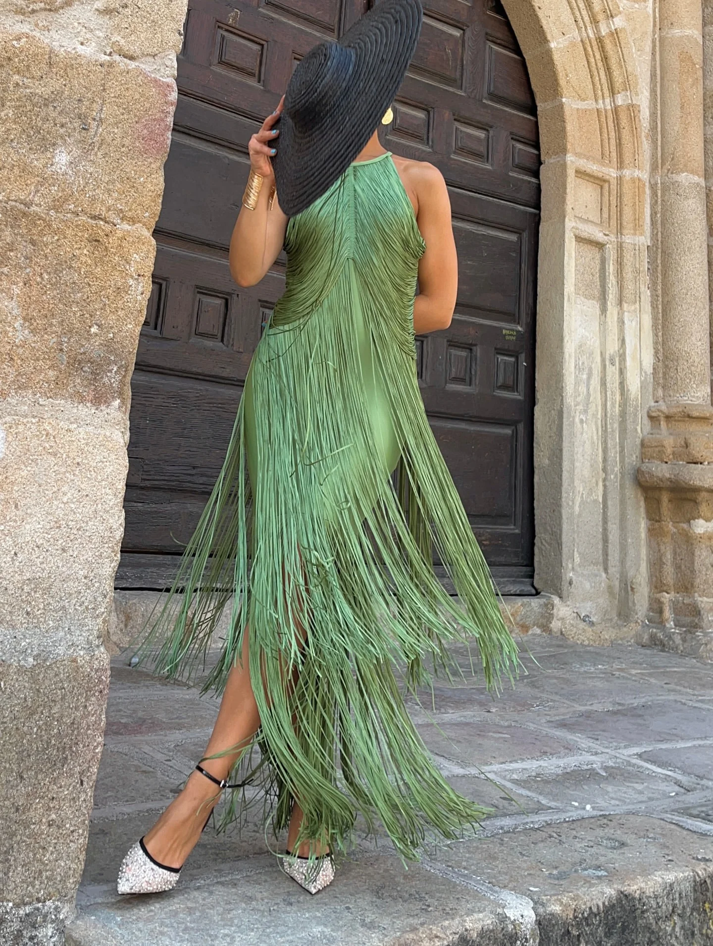 Roman Fringed Maxi Dress - Image 7