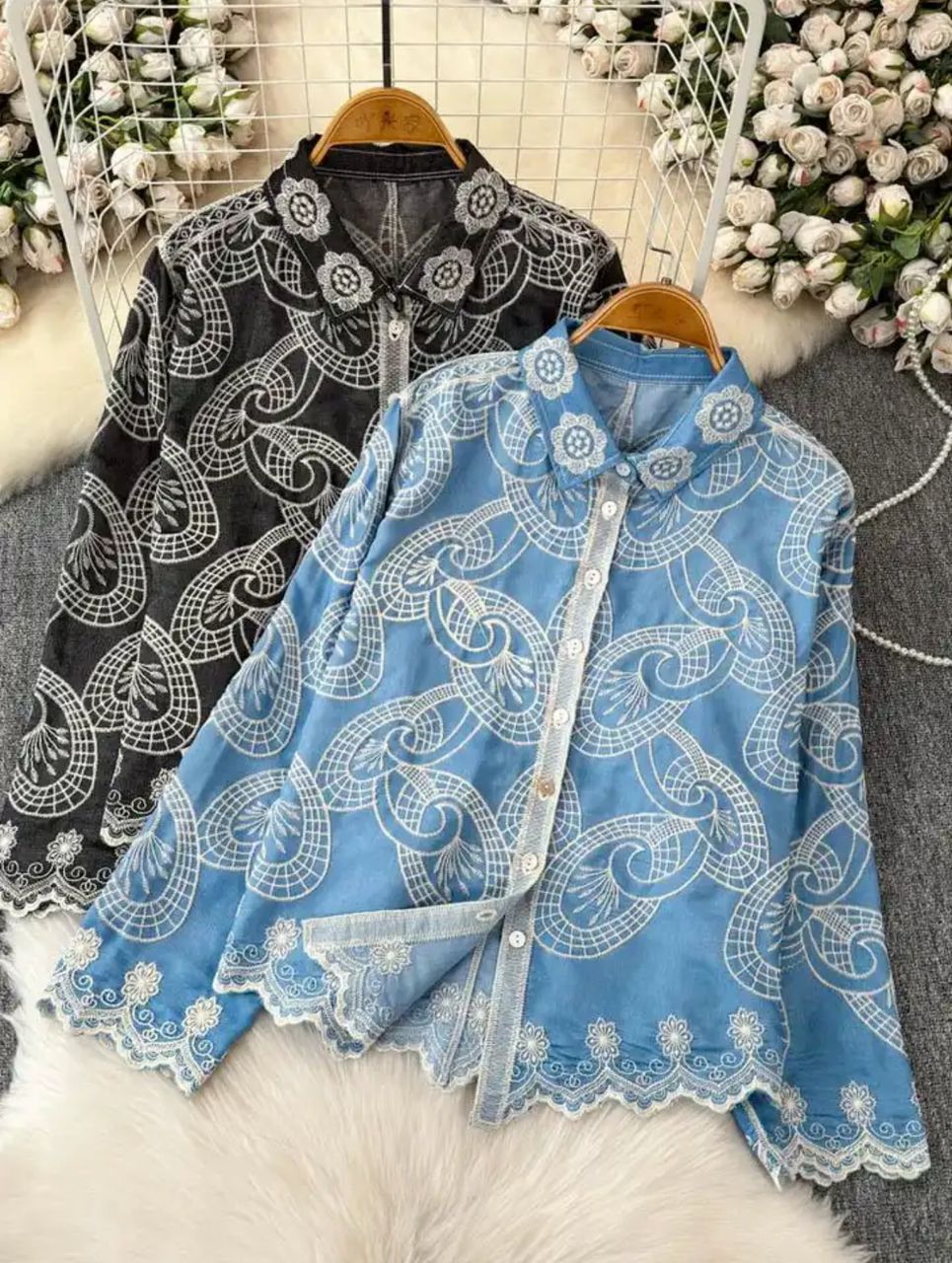 Rosa Premium Embroidered Cotton Shirts - Image 2