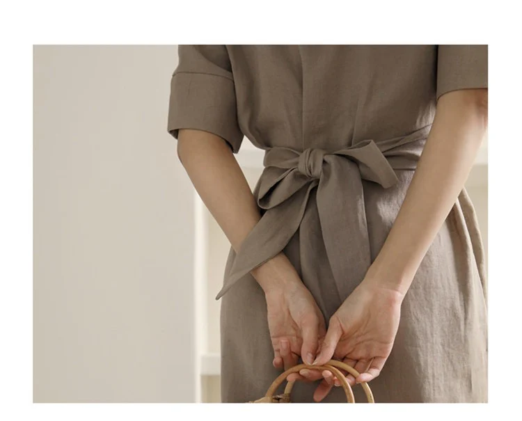 Rosaura Statement Midi Dress In Brown - Image 7