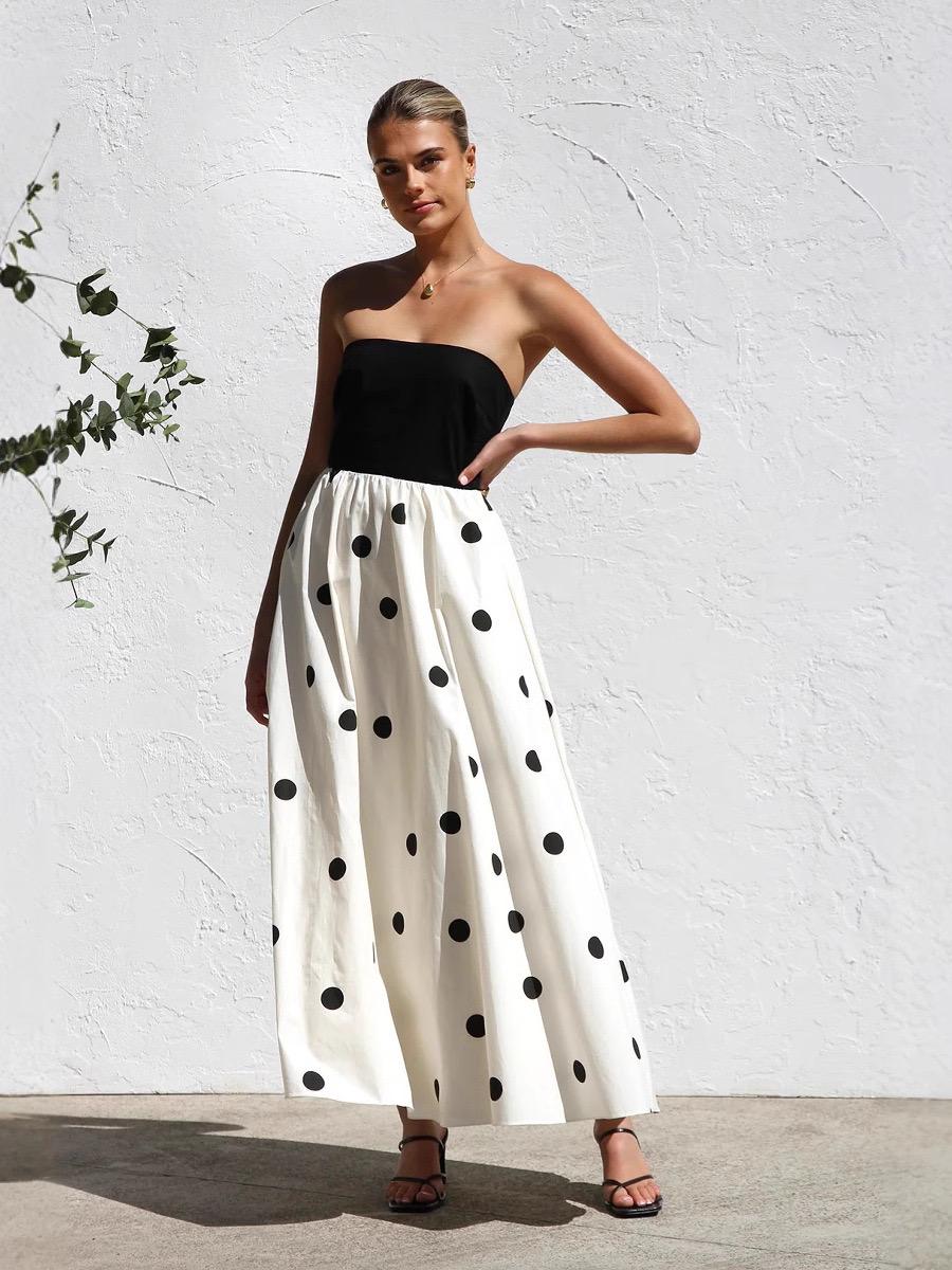 Rosin Polka Offshoulder Maxi Dress In Ivory - Image 3
