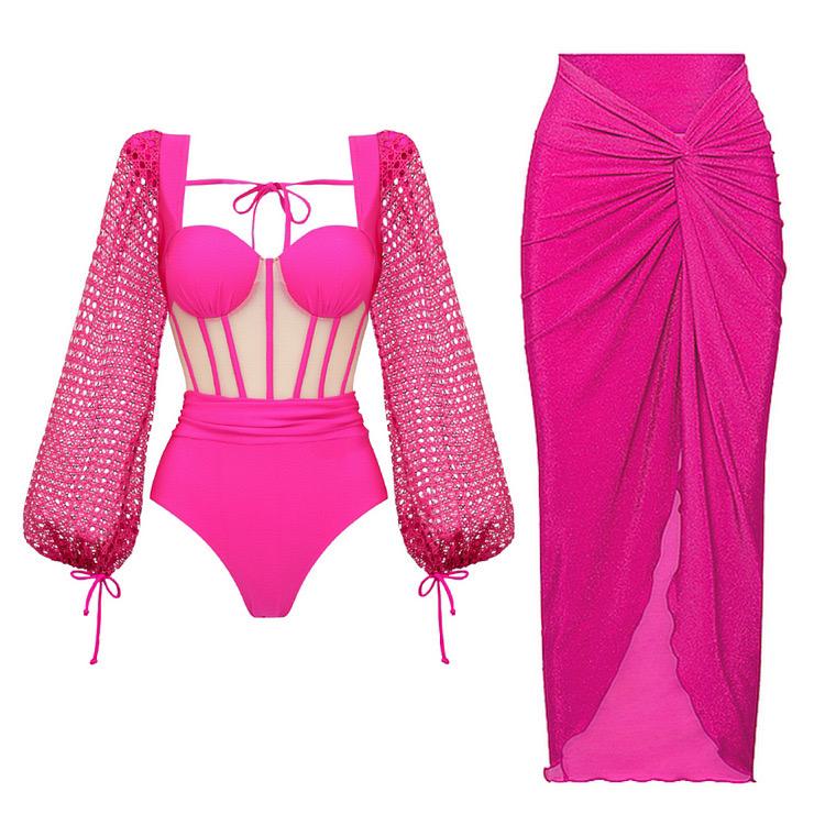 Rubby Luxe Swimsuit With Skirt In Pink - Image 5