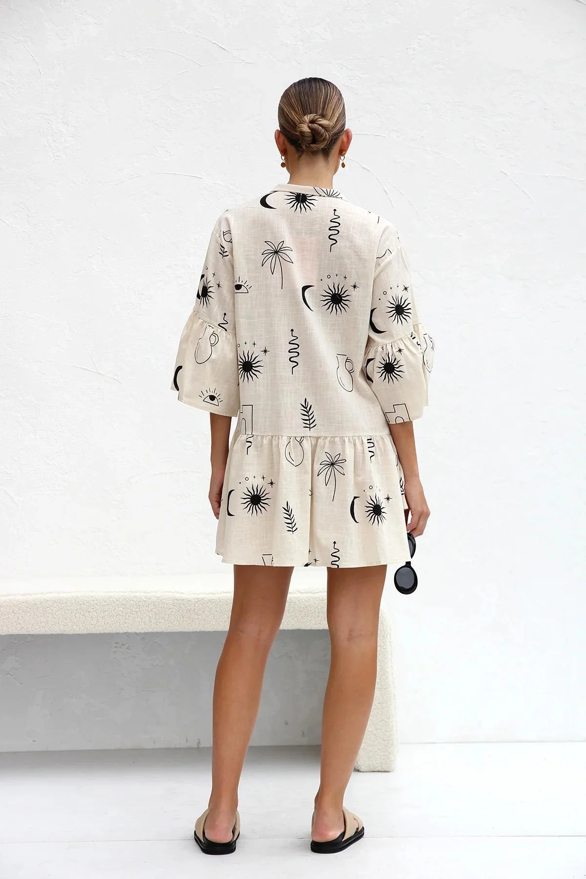 Rubeya Breezy Summer Dress In Off White - Image 6