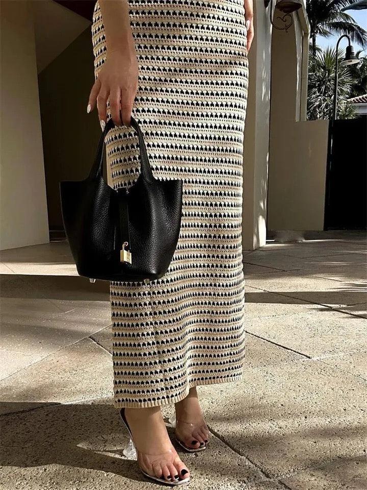Rubeza Resortwear Soft Knit Dress In White - Image 4