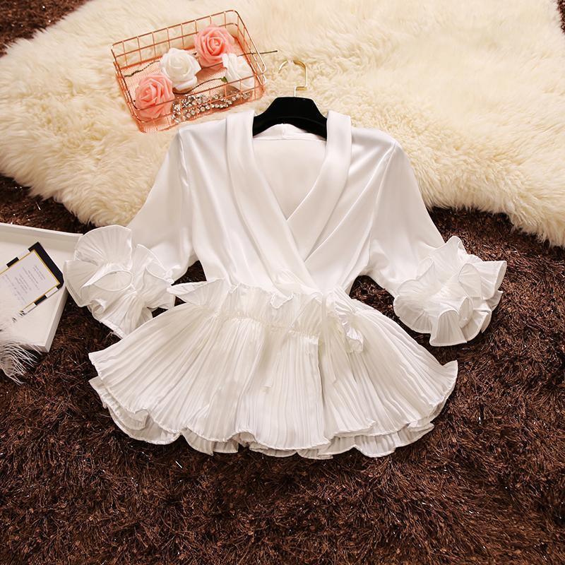 Ruffled Satin Blouse - Image 5