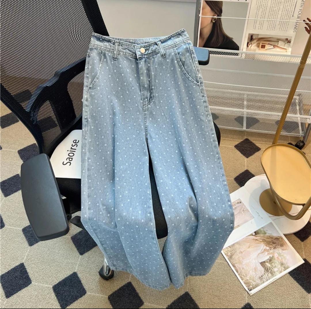 Rumi Statement Denim Jeans In Light Blue - Image 3