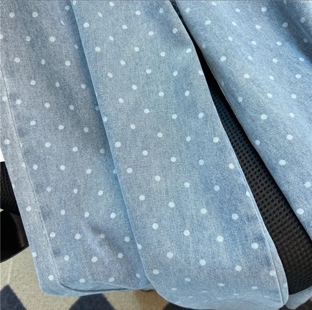 Rumi Statement Denim Jeans In Light Blue - Image 7