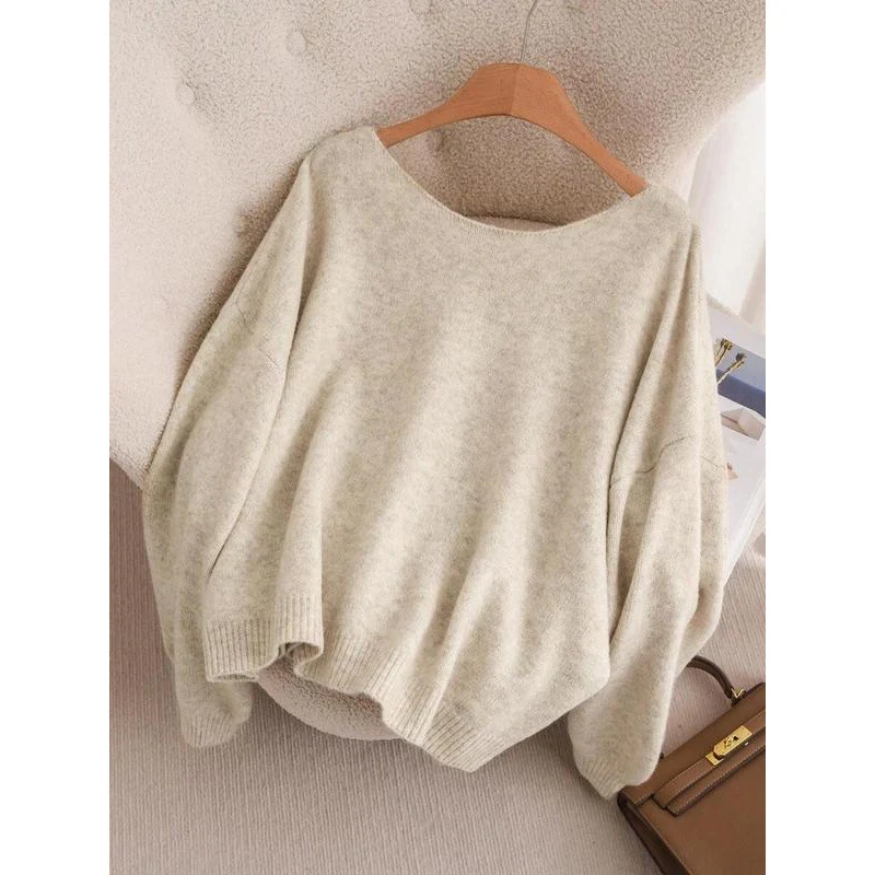 Rylee Bow Oversized Cardigan In Beige - Image 7