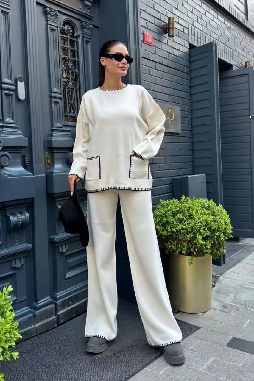 Sally Luxe Winter Coord Set- Set of Top and Pants - Image 3