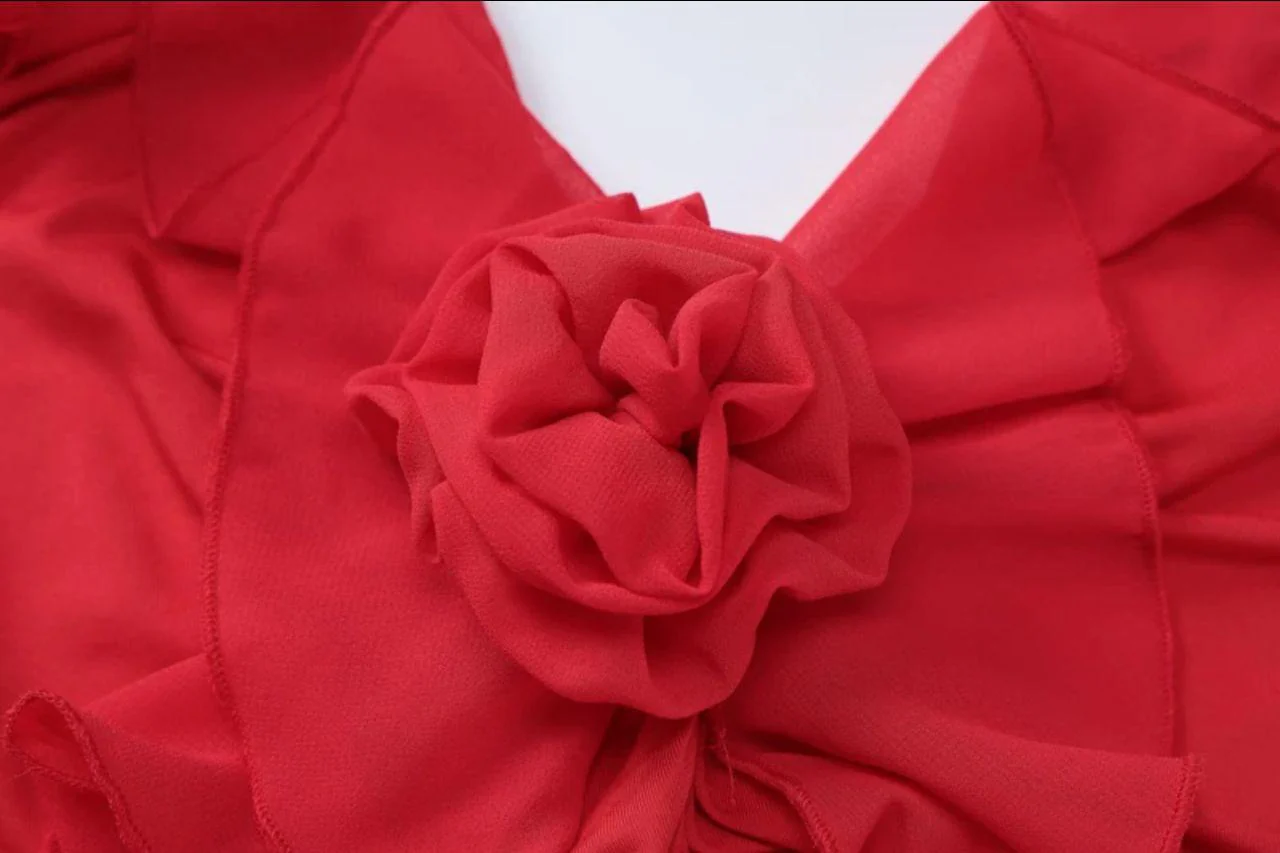 Salvia Ruffled Maxi Dress With Scarf - Image 5
