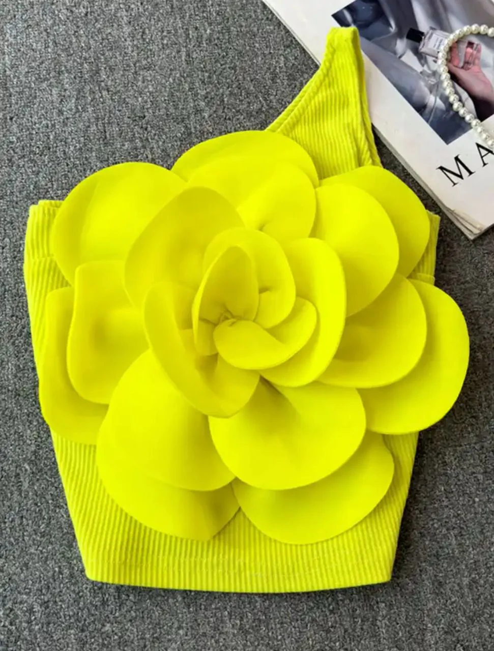 Saly Rosette Oneshoulder Top - Image 5