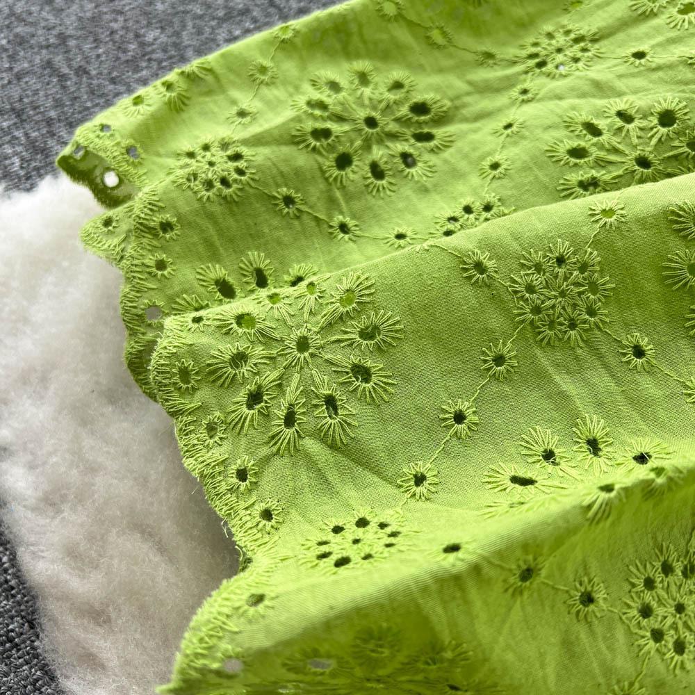 Sansa Eyelet Cotton Dress In Green - Image 5