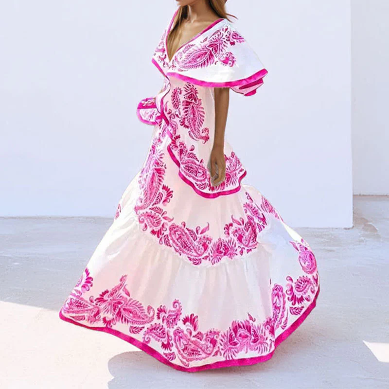 Satina Printed Ruffle Holiday Dress - Image 2