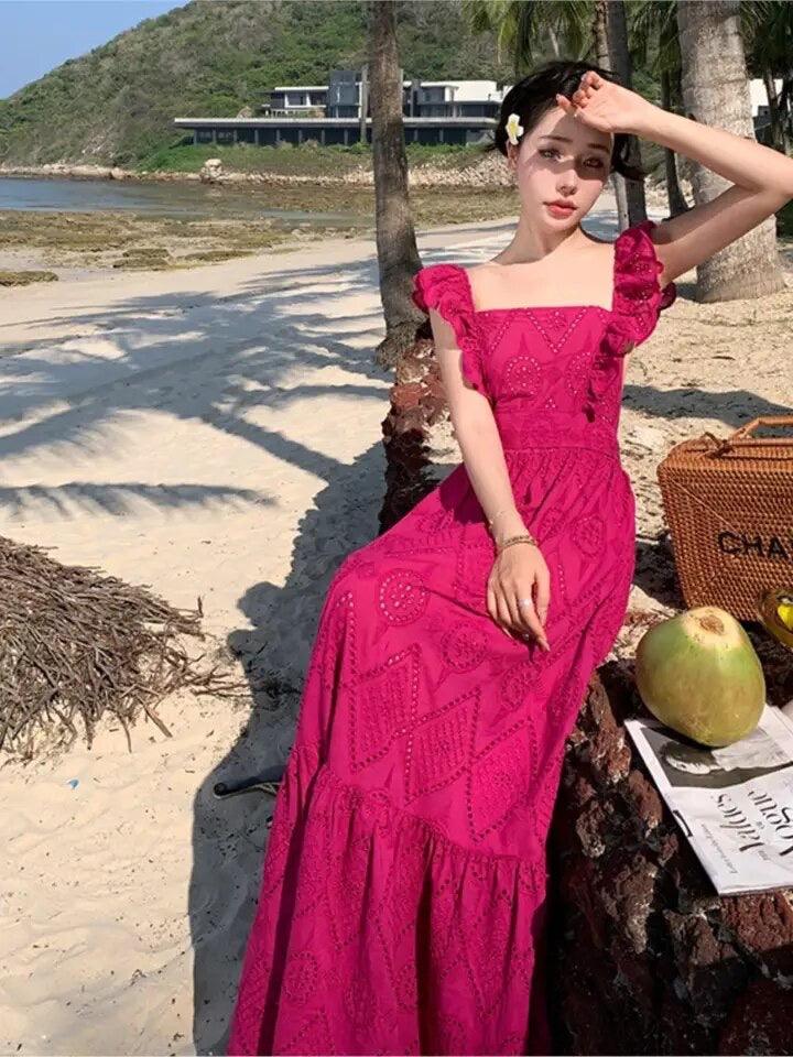 Saz Summer Maxi Dress in Pink - Image 3