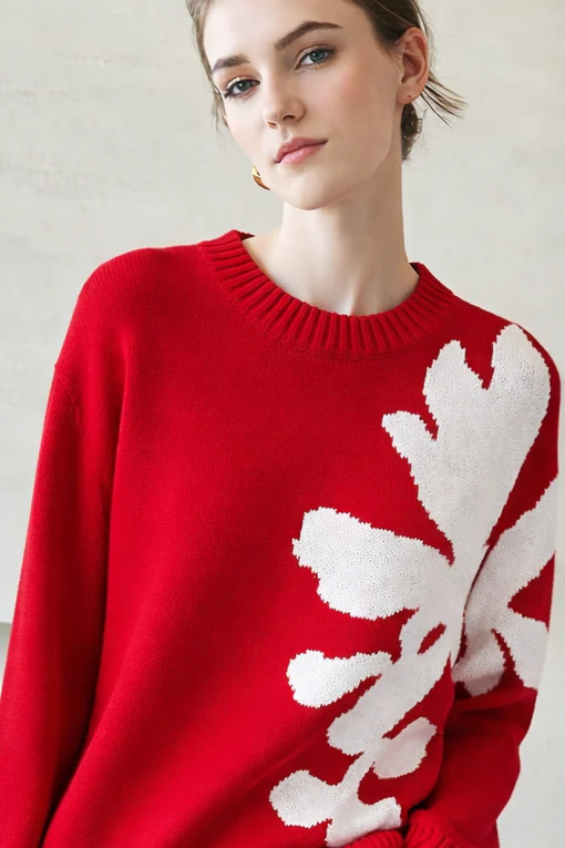 Scarlet Floral Woolen Sweater - Image 4