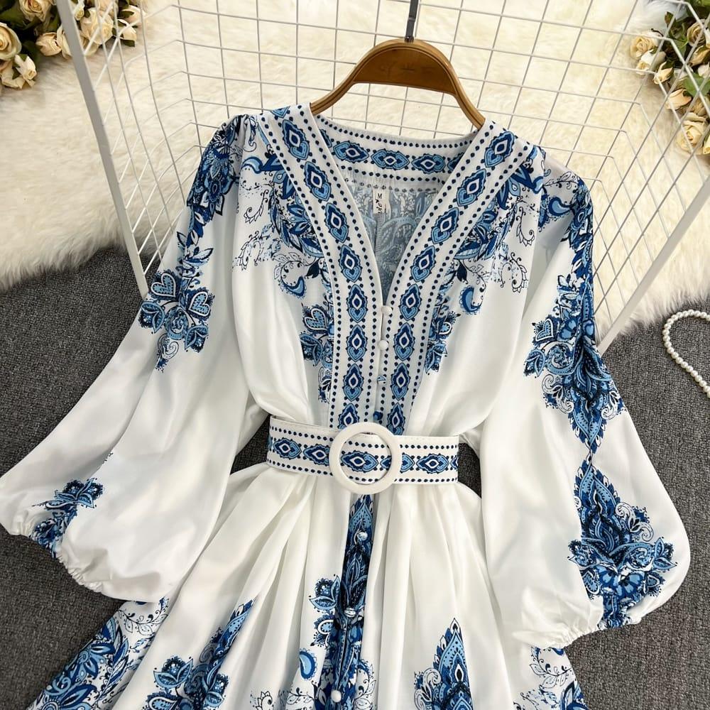 Scole Statement Dress In Blue - Image 3