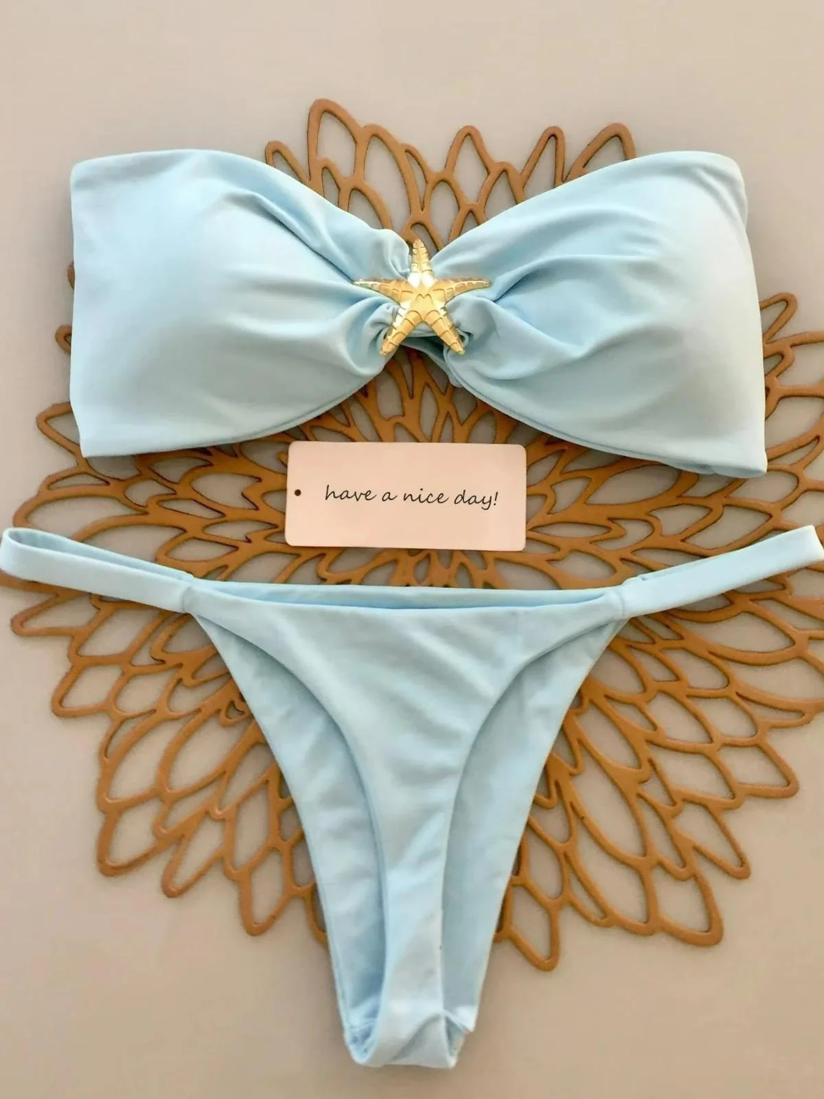 Sea Summer Bikini In Light Blue - Image 4