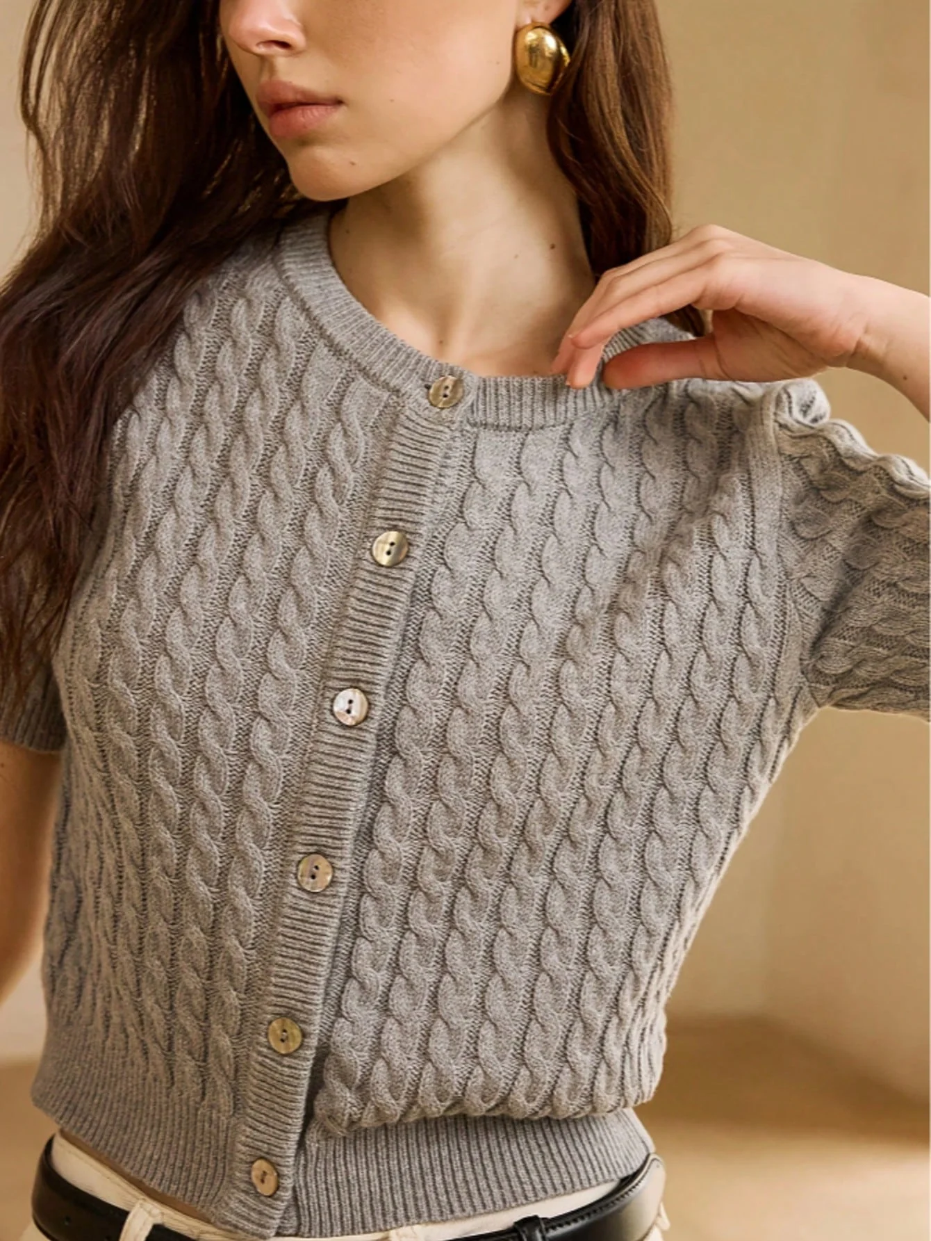 Selene Winter Knit Top In Grey - Image 4