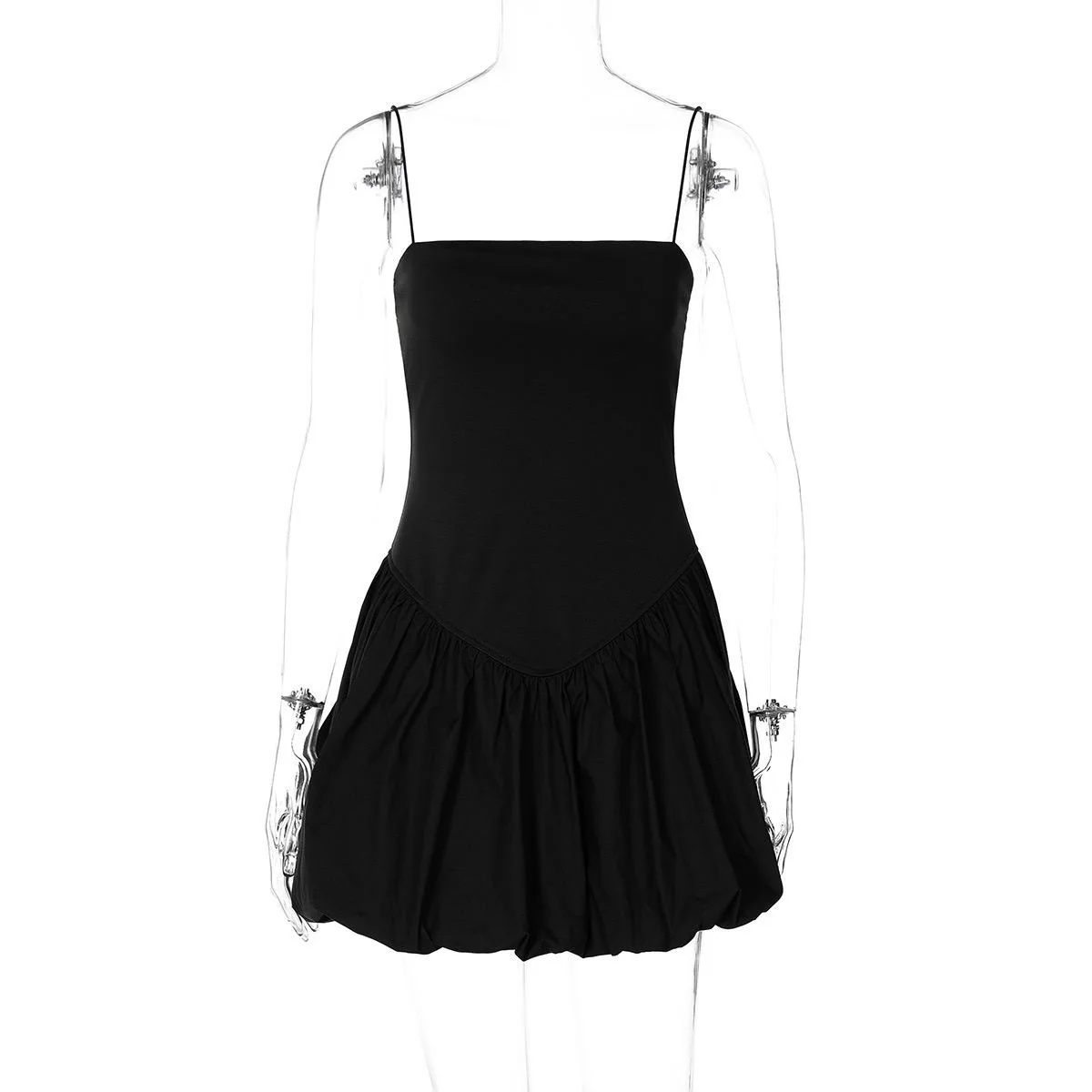 Semena Statement Balloon Dress In Black - Image 5
