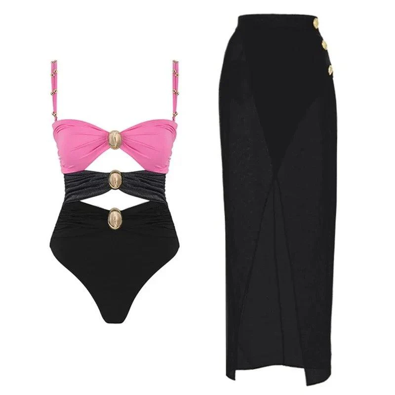 Serbia One Pc Swimsuit with Skirt - Image 5
