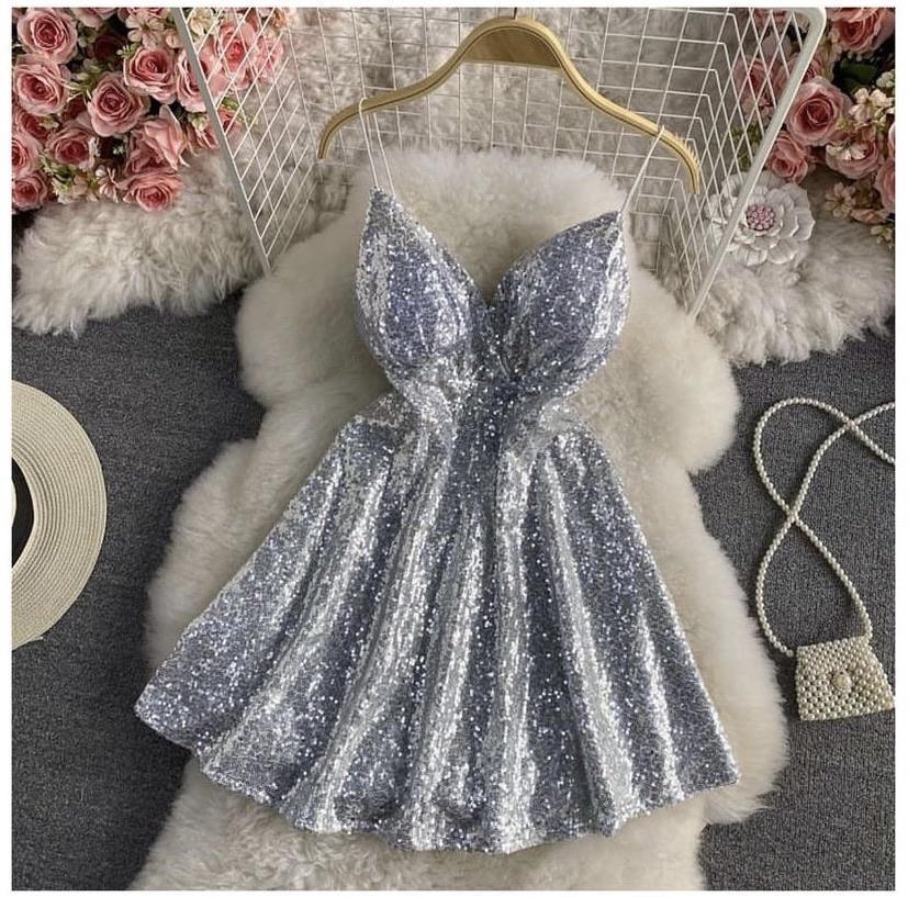 Serena Sequined Skater Dress - Image 6
