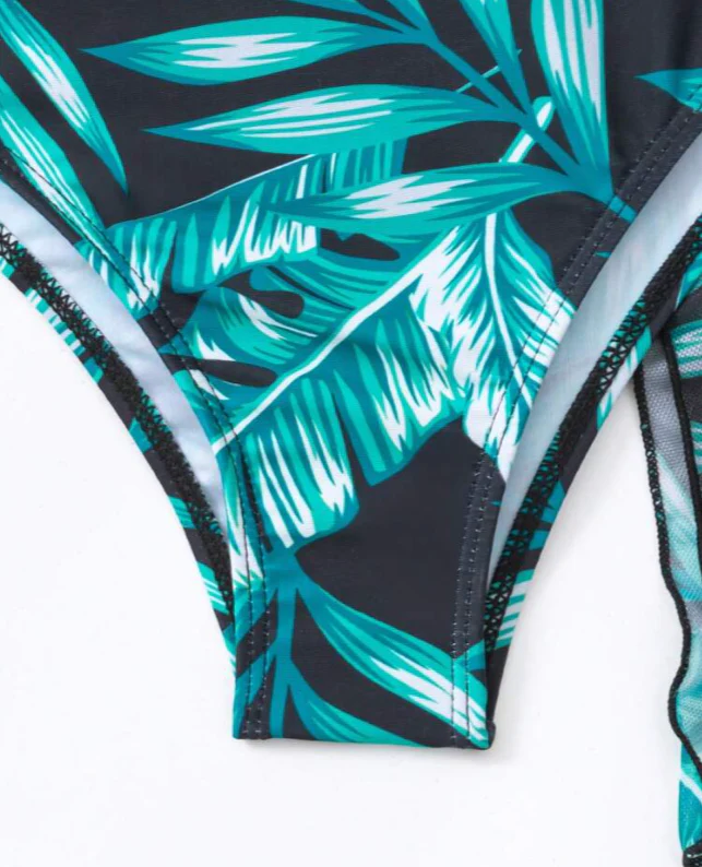 Shay Holiday Bikini Set With Cape In Green - Image 5