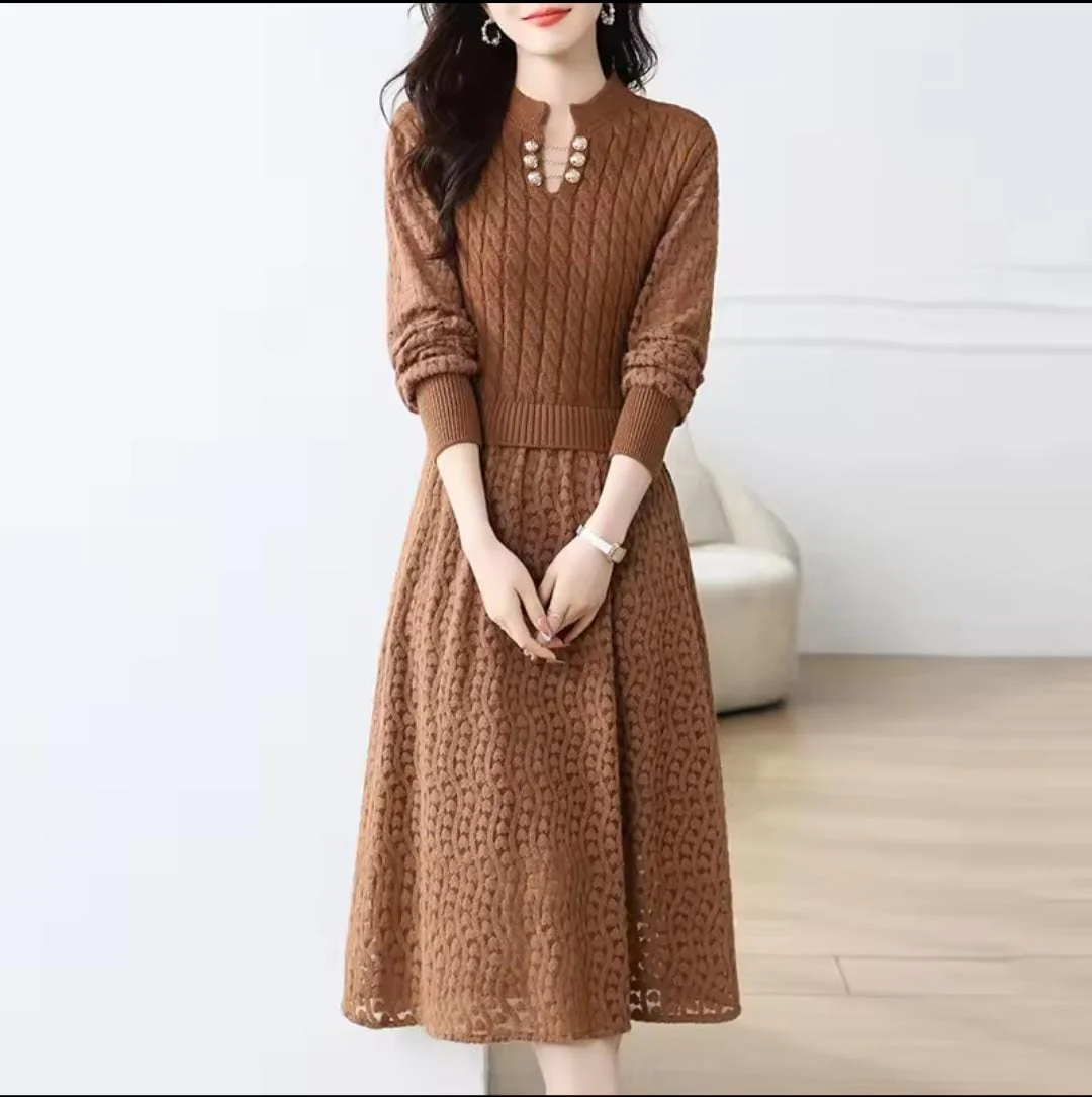 Sherrica Vintage Hollow Out Midi Dress - Image 3