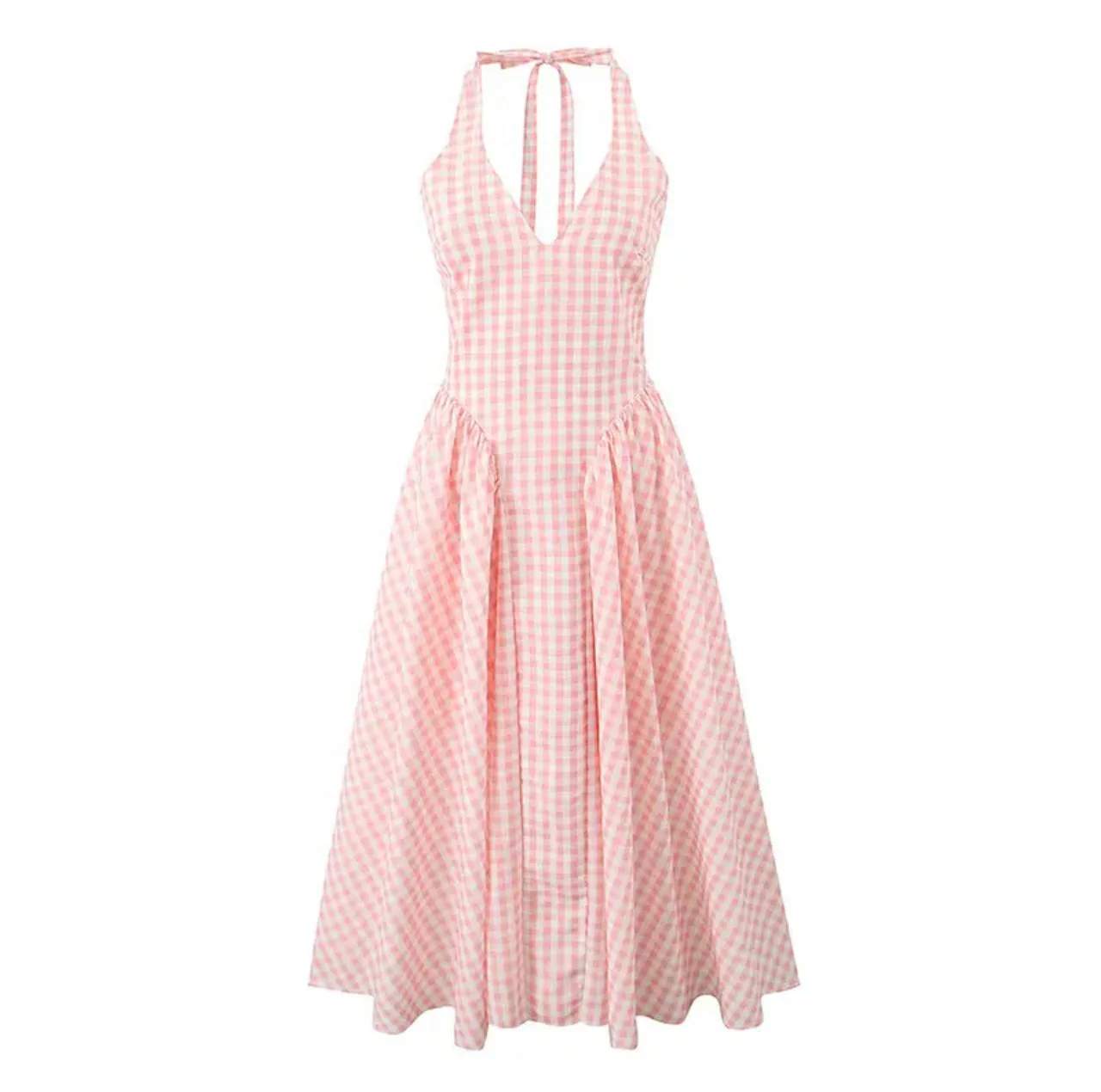 Shireen Drop Waist Midi Dress In Pink - Image 12