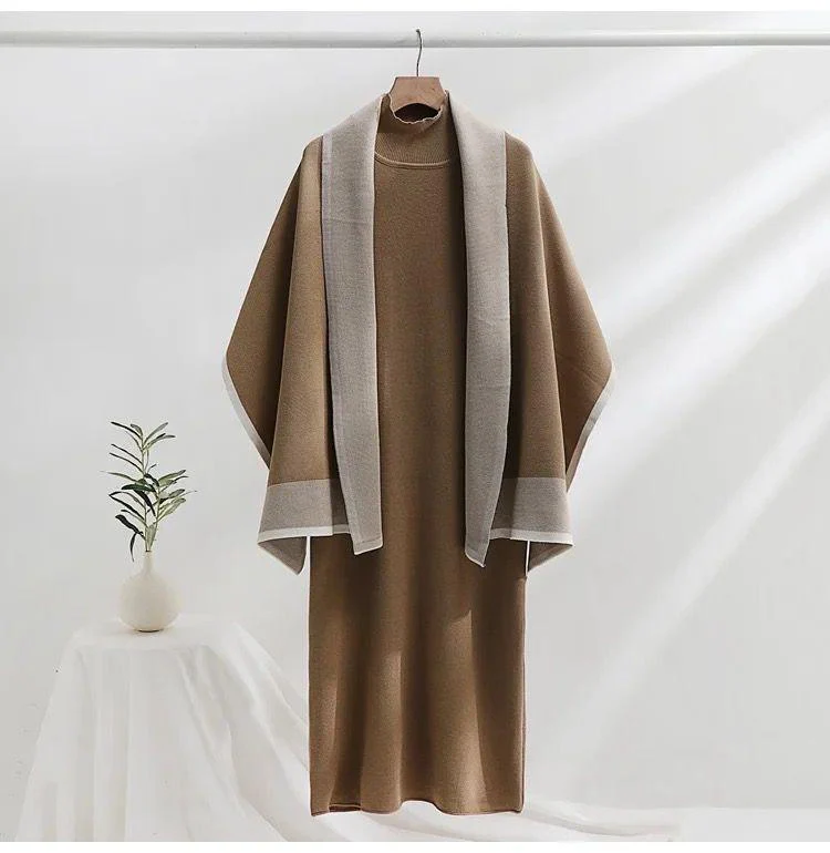 Shirley Statement Winter Dress with Stole - Image 4