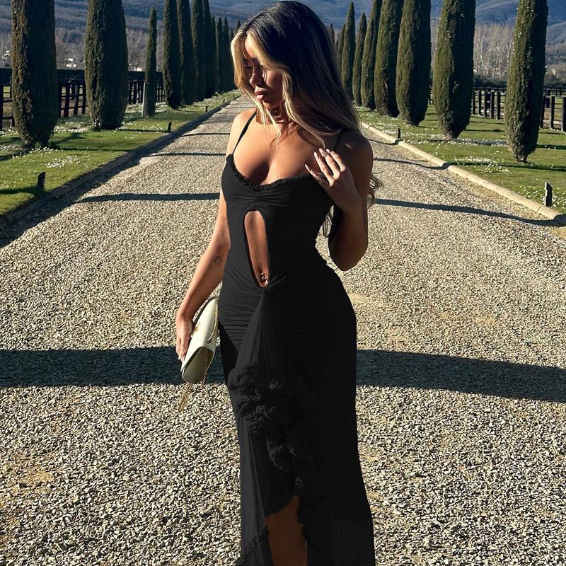 Sidonie Statement Bodycon Mesh Dress In Black - Image 3