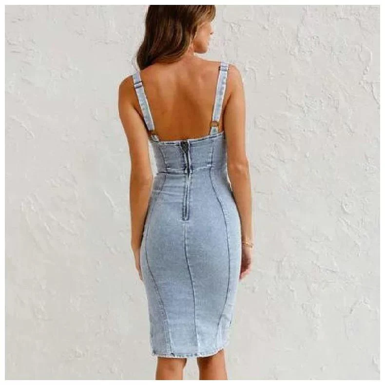 Sidony Statement Denim Dress - Image 4