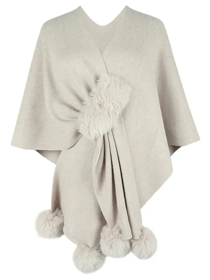 Simona Winter Cape In Beige - Image 4