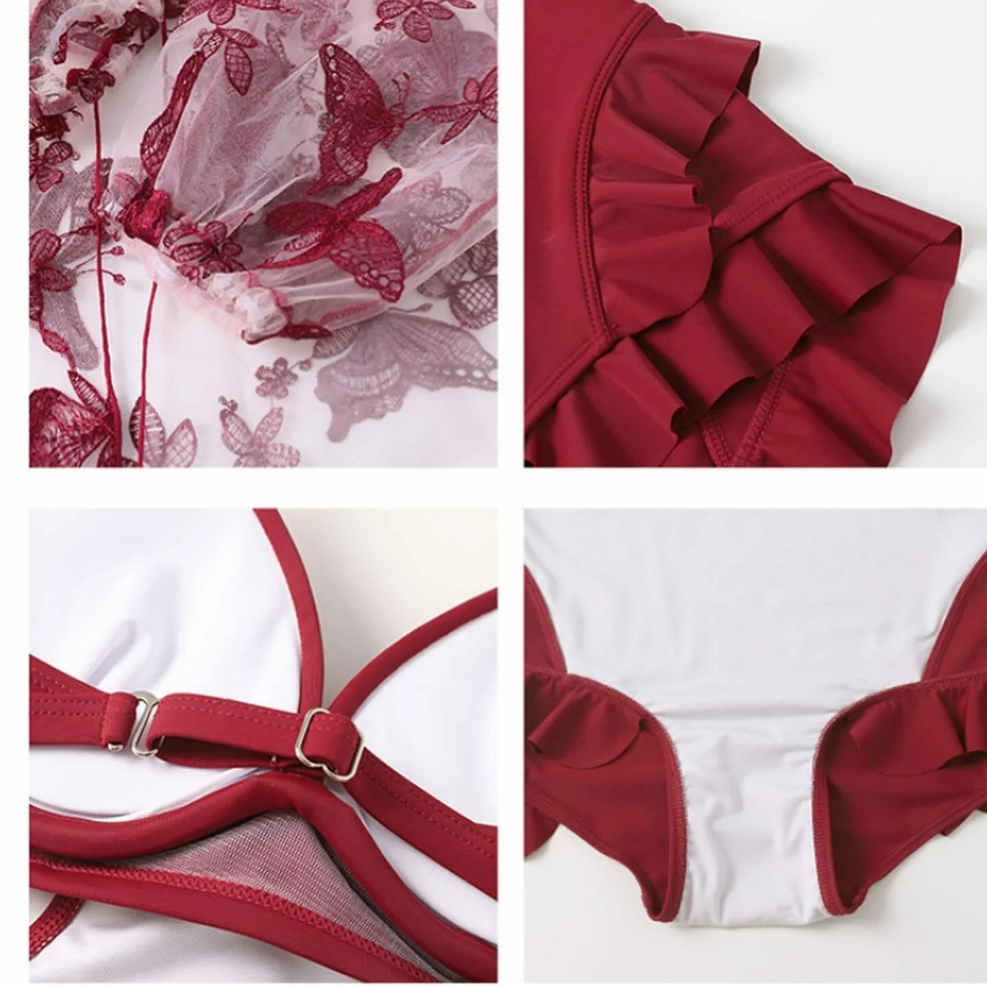 Sinner 3 piece  Swimsuit In Red - Image 3