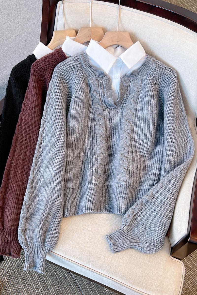 Siya Statement Tops with Attached Sweater - Image 11