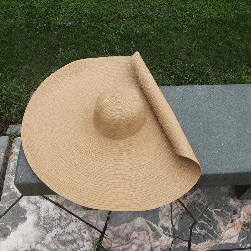 Sula Oversized Summer Holiday Straw Hat In Brown - Image 2