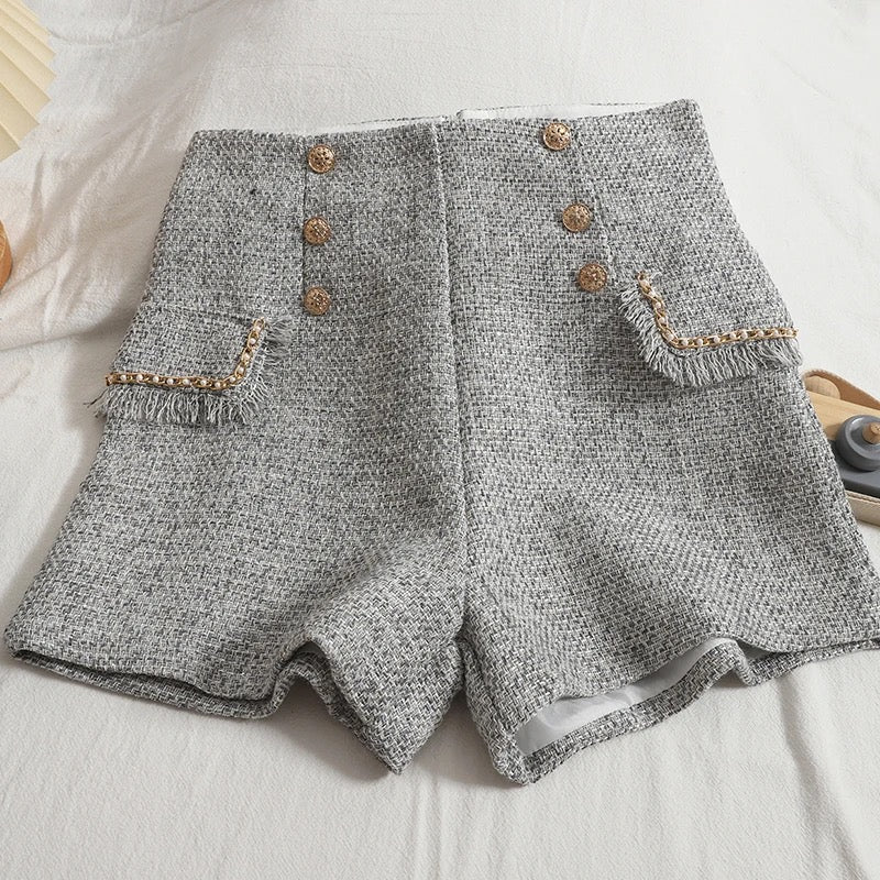 Sula Premium Tweed Shorts with Buttons - Image 2