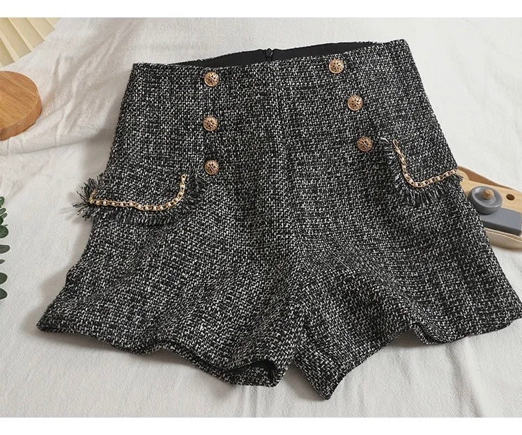Sula Premium Tweed Shorts with Buttons - Image 4