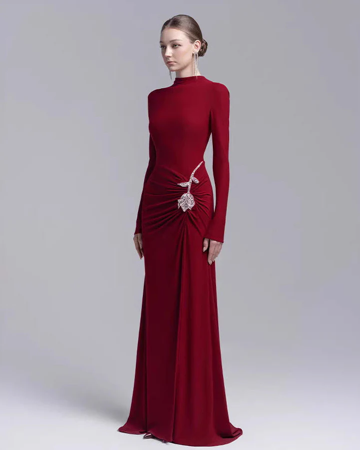 Svea Embellished Slit Maxi Dress