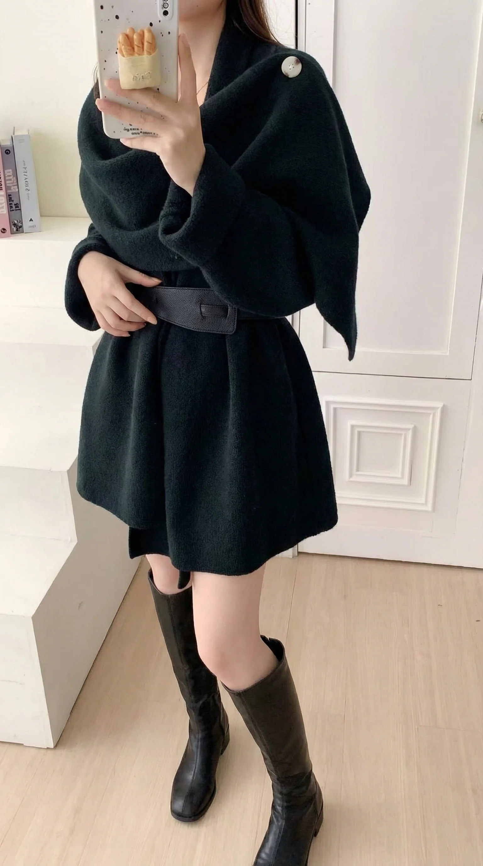 Tayla Luxe Winter Cape With Belt - Image 3