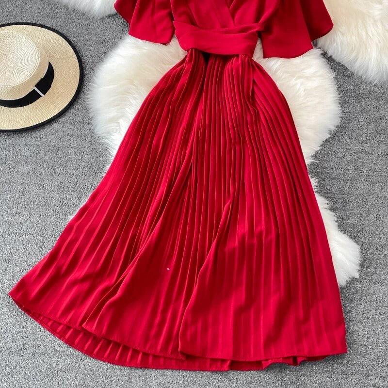 Terry Pleated Luxe Summer Dress - Image 4