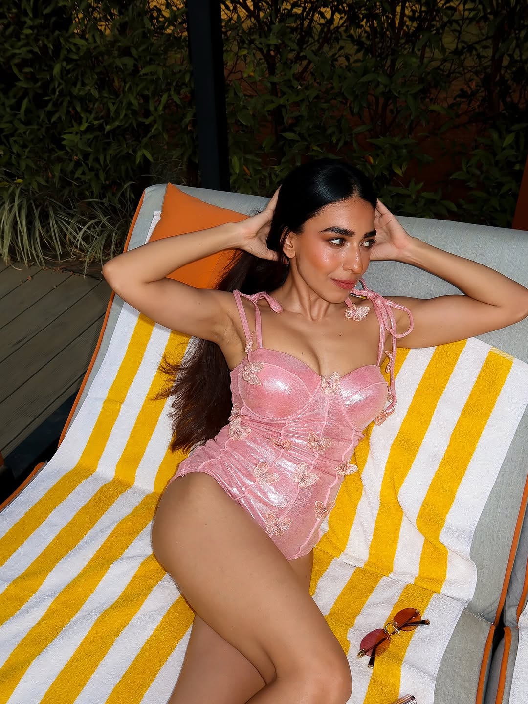 Shane Swimsuit with Sarong Skirt In Pink - Image 3