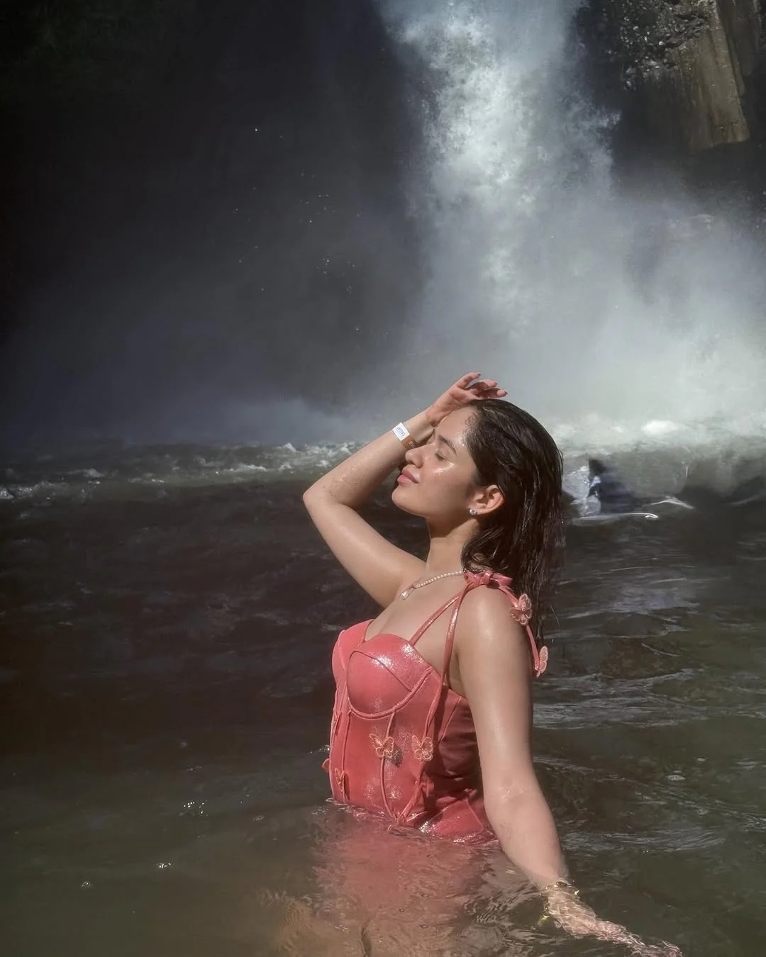 Shane Swimsuit with Sarong Skirt In Pink - Image 4