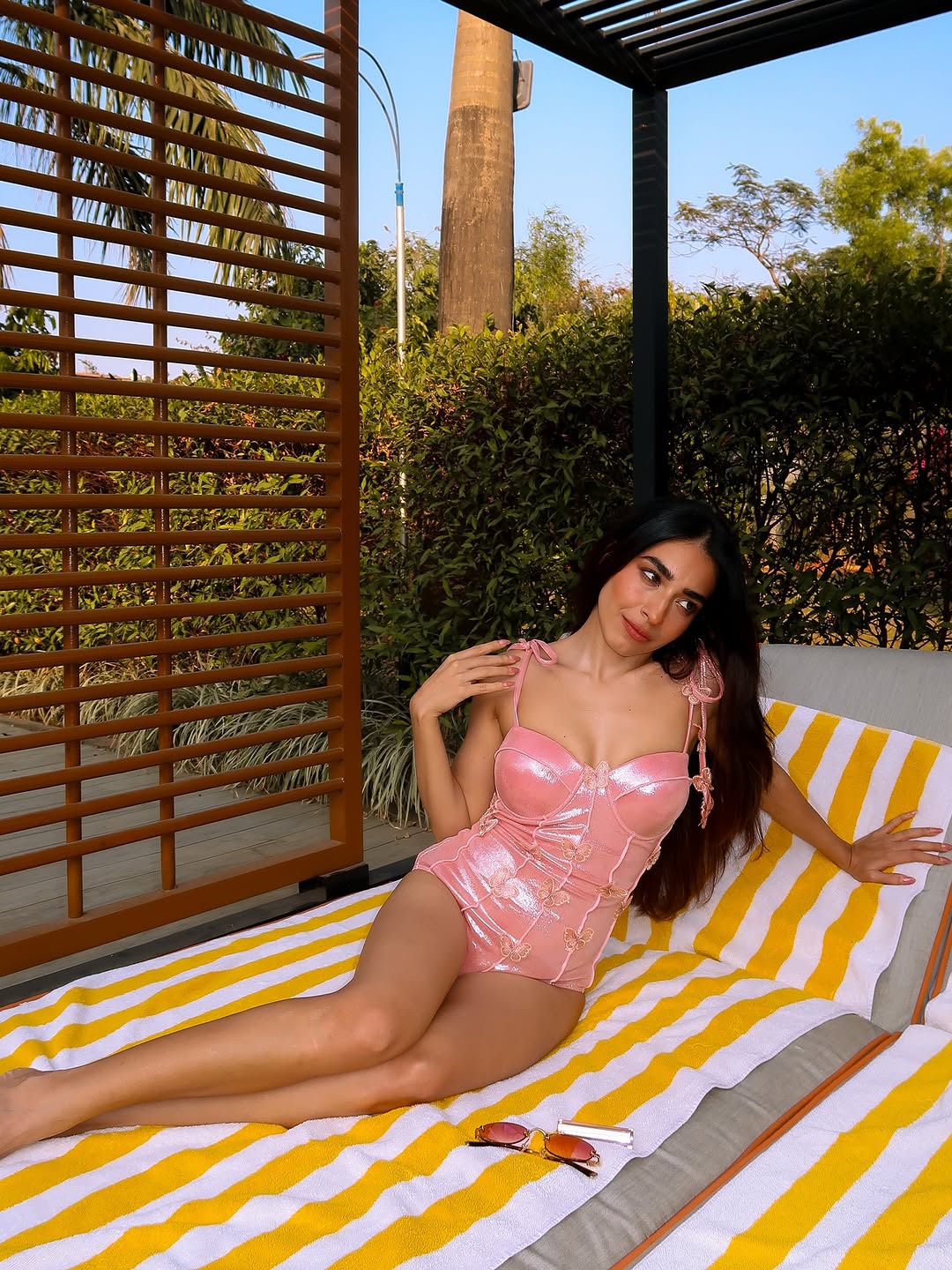 Shane Swimsuit with Sarong Skirt In Pink - Image 7