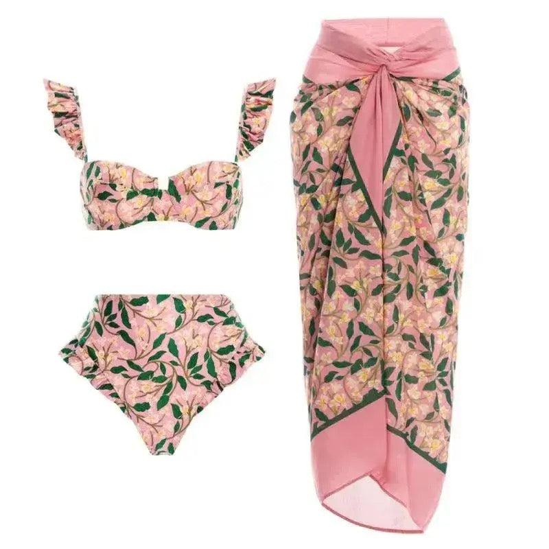 Travis Bikini with Sarong In Pink - Image 2
