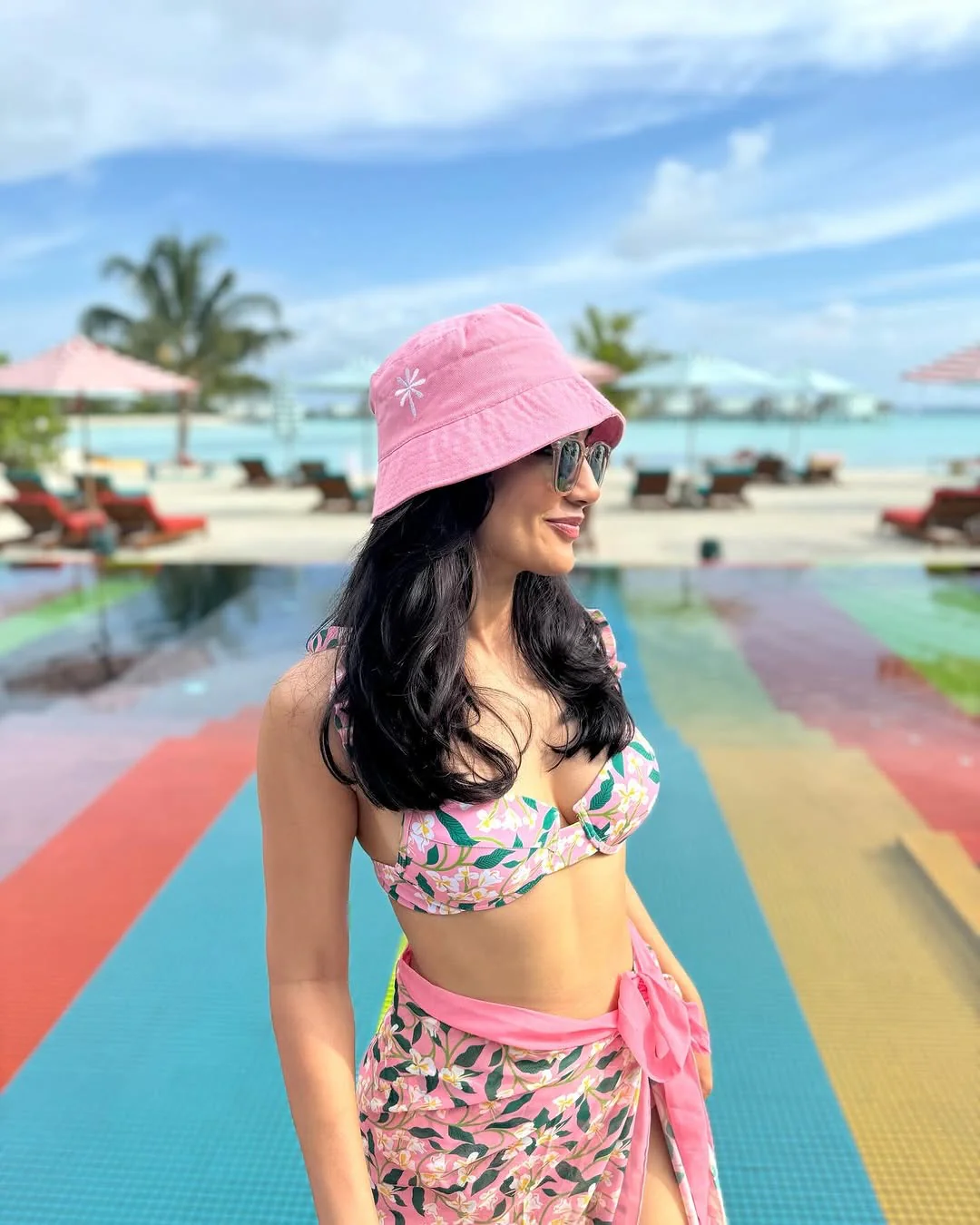 Travis Bikini with Sarong In Pink - Image 3