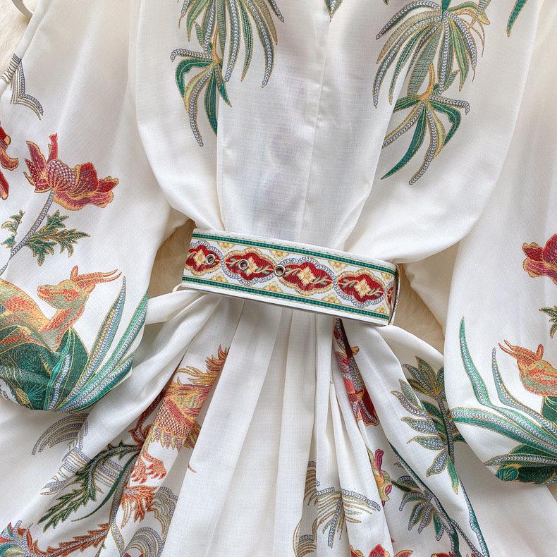 Tropical Vintage Dress with Belt - Image 7