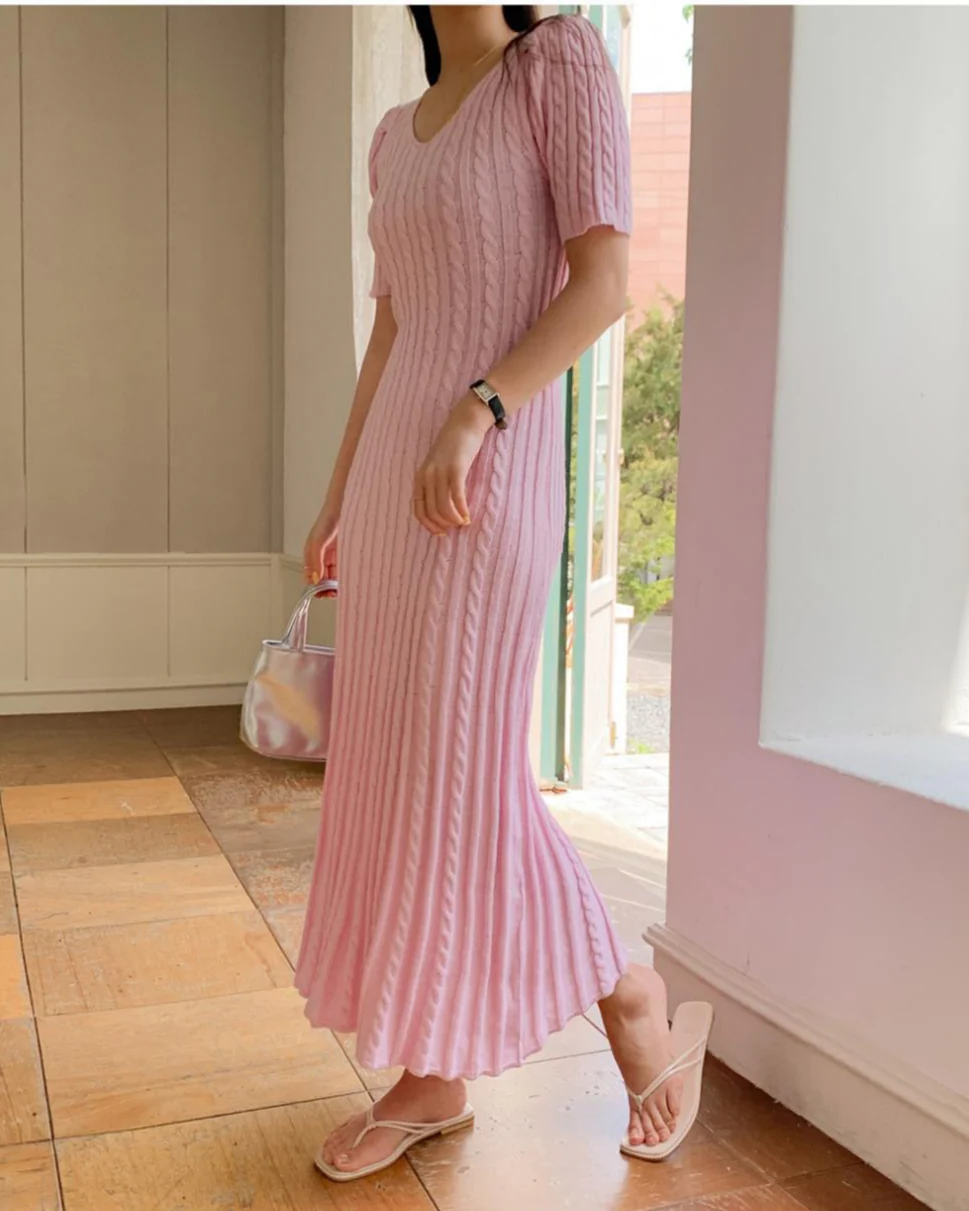 Unibic Knitted Dress In Lilac - Image 2
