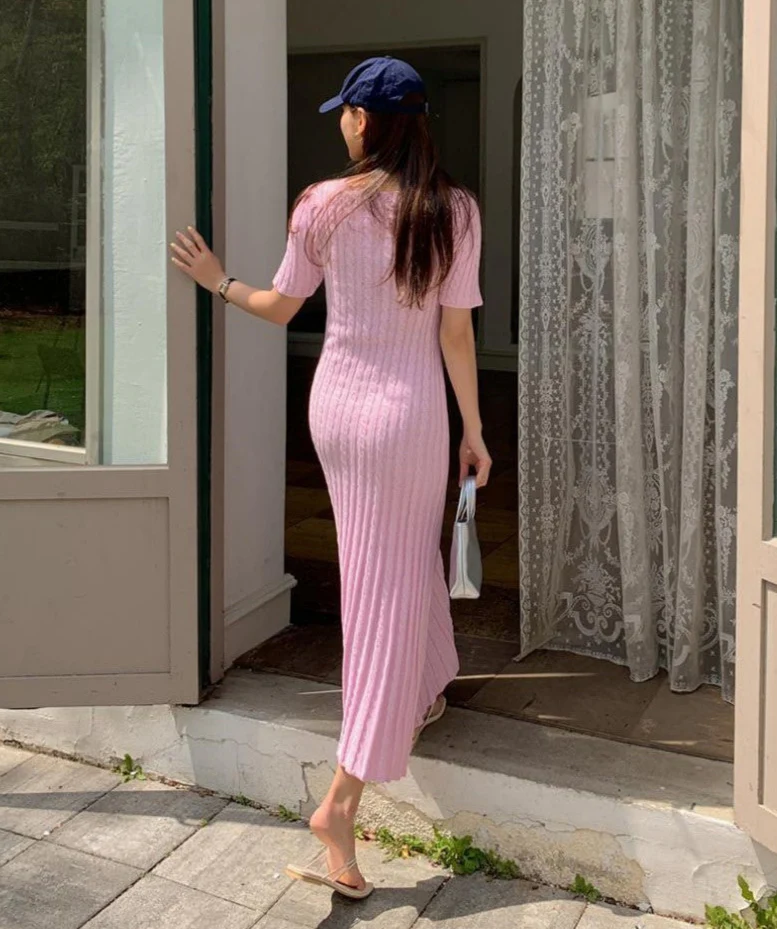 Unibic Knitted Dress In Lilac - Image 3
