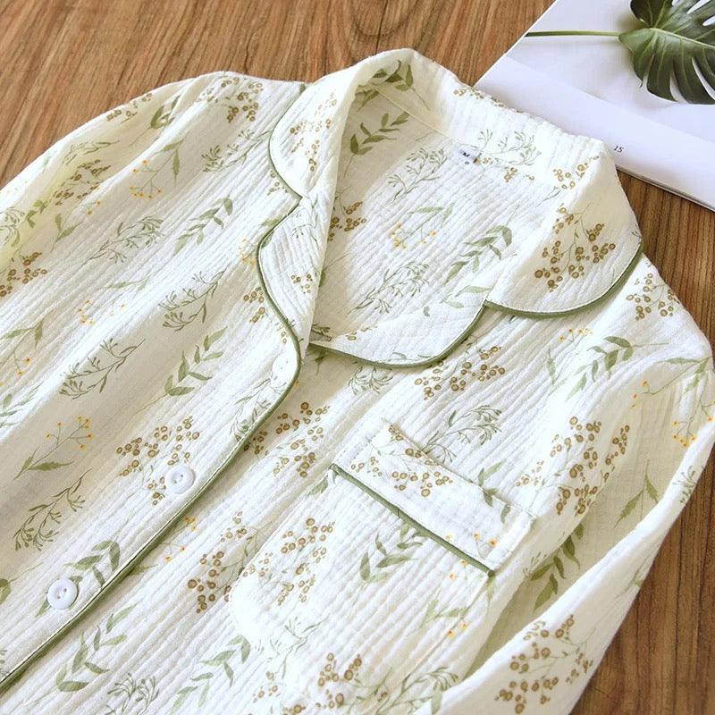 Vaco Floral Cotton Crepe Nightsuits In Off-White - Image 3