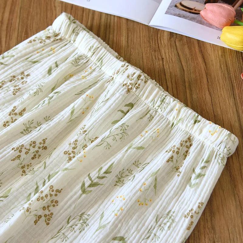 Vaco Floral Cotton Crepe Nightsuits In Off-White - Image 4
