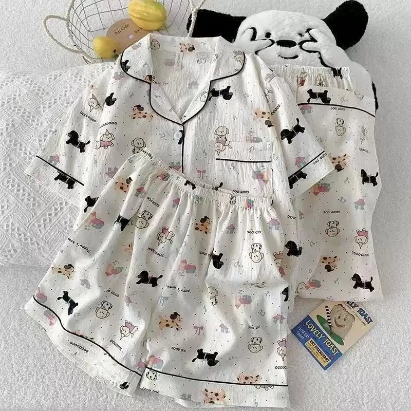 Vega 3 Pc Set Cotton Nightsuit In Off-White - Image 2